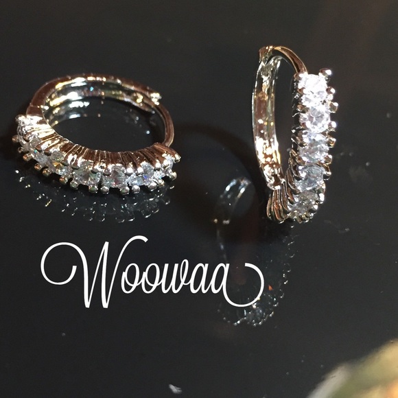 18K white gold filled swarovski crystal - Picture 1 of 2